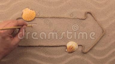 <strong>时代</strong>铭文用手写在沙子上，用绳子<strong>做</strong>成的指针。